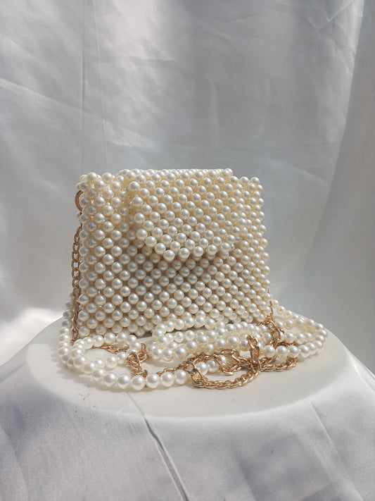 Off white Beaded Bag
