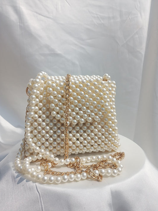 Off white Beaded Bag