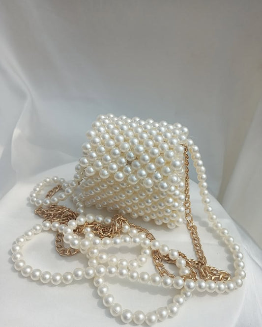 Luxury Off-White Pearls Bag