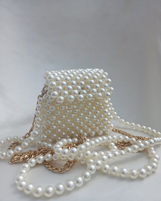 Luxury Off-White Pearls Bag